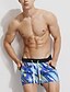 cheap Men&#039;s Swimwear-Men&#039;s Sporty Boho Swim Trunk Bottoms Swimwear Swimsuit - Floral Color Block Lace up M L XL Blue Red Green