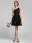 رخيصةأون فساتين الاشبينات-Ball Gown / A-Line Bridesmaid Dress One Shoulder Sleeveless Short / Mini Satin with Side Draping