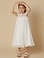 cheap Flower Girl Dresses-Sheath / Column Knee Length Flower Girl Dress First Communion Cute Prom Dress Chiffon with Lace Fit 3-16 Years