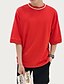 economico T-shirt e canotte da uomo-Per uomo Quotidiano T-shirt Monocolore Collage Mezza manica Top Cotone Essenziale Rotonda Bianco Nero Rosso / Estate