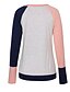 preiswerte T-Shirts für Damen-Damen Einfarbig Patchwork Lose T-shirt - Baumwolle Aktiv Grundlegend Alltag Festtage Wein / Blau / Rosa / Leicht Blau