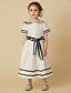 cheap Flower Girl Dresses-A-Line Tea Length Flower Girl Dress Cute Prom Dress Cotton with Sash / Ribbon Fit 3-16 Years