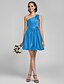 cheap Bridesmaid Dresses-Ball Gown / A-Line Bridesmaid Dress One Shoulder Sleeveless Short / Mini Satin with Side Draping