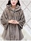 cheap Women&#039;s Furs &amp; Leathers-Women&#039;s Daily Basic Fall / Winter Long Fur Coat, Solid Colored Hooded Long Sleeve Others Black / Dark Gray / Light gray / Loose