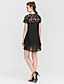 cheap Women&#039;s Dresses-Women&#039;s Daily / Holiday / Going out Street chic Sheath Dress - Solid Colored / Lace Black Summer Black M L XL / Club / Beach