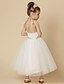 cheap Flower Girl Dresses-Princess Tea Length Flower Girl Dress Cute Prom Dress Tulle with Sash / Ribbon Fit 3-16 Years