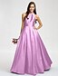 cheap Bridesmaid Dresses-A-Line Jewel Neck Floor Length Taffeta Bridesmaid Dress with Sash / Ribbon by LAN TING BRIDE®