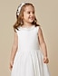 cheap Flower Girl Dresses-Princess Knee Length Flower Girl Dress First Communion Cute Prom Dress Cotton with Pleats Fit 3-16 Years