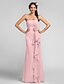 cheap Bridesmaid Dresses-Sheath / Column Bridesmaid Dress Sweetheart Sleeveless Floral Floor Length Chiffon with Draping / Cascading Ruffles / Flower 2022