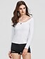 preiswerte T-Shirts für Damen-Damen Solide Baumwolle T-shirt, U-Ausschnitt Weiß