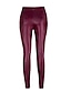 cheap Leggings-Women&#039;s PU Legging Solid Colored Ruched Mid Waist Wine Black S M L