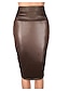 cheap Plain Skirts-Women&#039;s Pencil Bodycon Work Skirts Midi Skirts Solid Colored Office / Career Daily Wear Spring &amp;  Fall PU Faux Leather Basic Black Wine Blue Brown