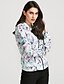 cheap Women&#039;s Bomber Jackets-Women&#039;s Daily / Sports Street chic Spring / Fall Regular Jacket, Floral / Botanical Stand Long Sleeve POLY Blue M / L / XL