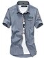 Недорогие Мужские рубашки-Муж. Рубашка Тонкие Классический Буквы / С короткими рукавами