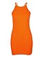 tanie Sukienki mini-Damskie Bodycon Bez rękawów Solidne kolory Lato Halter Podstawowy Rurki Czarny Pomarańczowy S M L XL / Mini / Seksowny