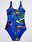 voordelige Eendelige badpakken-Dames Zwart Marineblauw Marine Blauw Eendelig Zwemkleding - Geometrisch Print XL XXL XXXL Zwart