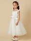 Χαμηλού Κόστους Kleider für die Blumenmädchen-Princess Tea Length Flower Girl Dress Wedding Cute Prom Dress Satin with Sash / Ribbon Fit 3-16 Years
