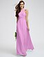 cheap Bridesmaid Dresses-Sheath / Column Bridesmaid Dress Cross Front Sleeveless Open Back Ankle Length Georgette with Criss Cross