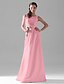 cheap Bridesmaid Dresses-A-Line Bridesmaid Dress Scoop Neck Sleeveless Elegant Floor Length Satin with Side Draping 2022