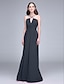 cheap Bridesmaid Dresses-Sheath / Column Spaghetti Strap Floor Length Chiffon Bridesmaid Dress with Criss Cross by LAN TING BRIDE® / Open Back