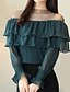 ieftine Bluze mărime mare-Pentru femei Tricou Bloc Culoare Stil Nautic Trifoi Roz Îmbujorat Alb Concediu Muncă Dantelă Îmbrăcăminte Șic Stradă / Iarnă / Manșon Lung / Sexy