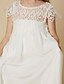 cheap Flower Girl Dresses-Sheath / Column Knee Length Flower Girl Dress First Communion Cute Prom Dress Chiffon with Lace Fit 3-16 Years