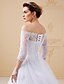 cheap Wedding Dresses-Ball Gown Off Shoulder Cathedral Train Lace Over Tulle Made-To-Measure Wedding Dresses with Appliques by LAN TING BRIDE®