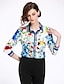 abordables Blusas y camisas de mujer-Mujer Chic de Calle Estampado Camisa, Cuello Camisero Floral