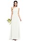 cheap Bridesmaid Dresses-Sheath / Column One Shoulder Floor Length Chiffon Bridesmaid Dress with Pleats / Side Draping