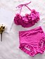 cheap Women&#039;s Swimwear &amp; Bikinis-Women&#039;s Basic Strapless Halter Neck Blushing Pink Fuchsia Green Underwire High Waist Bikini Swimwear - Solid Colored Ruffle S M L Blushing Pink / Sexy