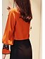 cheap Plus Size Tops-Women&#039;s Blouse Solid Colored V Neck Daily Holiday Lace Patchwork Long Sleeve Tops Basic Orange Light Blue / Lantern Sleeve