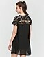 cheap Women&#039;s Dresses-Women&#039;s Daily / Holiday / Going out Street chic Sheath Dress - Solid Colored / Lace Black Summer Black M L XL / Club / Beach