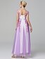 cheap Evening Dresses-A-Line Floral Pastel Colors Holiday Prom Dress Illusion Neck Sleeveless Floor Length Lace Over Tulle with Beading Ruffles 2020