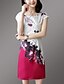 cheap Print Dresses-Women&#039;s Plus Size Daily Slim Shift Dress - Floral Print Summer Blue Red M L XL XXL