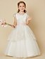 cheap Flower Girl Dresses-A-Line Floor Length Flower Girl Dress First Communion Cute Prom Dress Lace with Sash / Ribbon Fit 3-16 Years