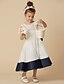 cheap Flower Girl Dresses-A-Line Tea Length Flower Girl Dress Cute Prom Dress Satin with Bow(s) Fit 3-16 Years