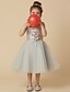 cheap Flower Girl Dresses-Princess Tea Length Flower Girl Dress - Tulle / Sequined Sleeveless Spaghetti Strap with Sequin / Flower by LAN TING BRIDE®