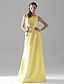 cheap Bridesmaid Dresses-A-Line Bridesmaid Dress Scoop Neck Sleeveless Elegant Floor Length Satin with Side Draping 2022