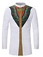 Χαμηλού Κόστους ανδρικά πουκάμισα σμόκιν-Ανδρικά Πουκάμισο Πουκάμισο χορού Φυλής Όρθιος γιακάς Λευκό Μακρυμάνικο Καθημερινά Στάμπα Άριστος Βίντατζ