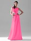 cheap Bridesmaid Dresses-A-Line Bridesmaid Dress Scoop Neck Sleeveless Elegant Floor Length Satin with Side Draping 2022