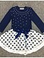 preiswerte Sets-Toddler Girls&#039; Clothing Set Long Sleeve Navy Blue Solid Colored Daily Active