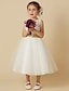 זול שמלות לילדות פרחים-נסיכה באורך  הברך שמלה לנערת הפרחים  יום הולדת שמלת נשף חמודה תחרה עם סרט טוטו מתאים 3-16 שנים