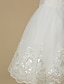 abordables Robes demoiselles d&#039;honneur-Princesse Mi-long Robe de Demoiselle d&#039;Honneur Fille Première communion Jolie robe de bal Dentelle avec Dentelle Ajustement 3-16 ans