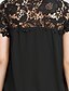 cheap Women&#039;s Dresses-Women&#039;s Daily / Holiday / Going out Street chic Sheath Dress - Solid Colored / Lace Black Summer Black M L XL / Club / Beach