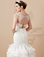 olcso Menyasszonyi ruhák-Harang fazon Esküvői ruhák Szív-alakú Seprűuszály Organza Tüll Pántok Formális Külön test val vel Virágos kristály tű 2022 / Kétrészes