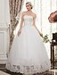 cheap The Wedding Store-Ball Gown Wedding Dresses Strapless Floor Length Beaded Lace Strapless Formal Sparkle &amp; Shine with Beading Appliques 2022