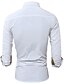 baratos camisas masculinas casuais-Homens Camisa Social Cor Sólida Colarinho de Camisa Branco Preto Cinzento Manga Longa Tamanho Grande Diário Trabalho Blusas Negócio