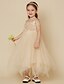 preiswerte Kleider für Junior-Brautjungfern-A-Linie Tee-Länge Blumenmädchenkleid Süßes Ballkleid Tüll mit Schärpe / Band Fit 3-16 Jahre