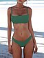 cheap Bikinis-Women&#039;s Swimwear Bikini Normal Swimsuit Solid Colored Black White Light Green Pink Wine Bandeau Strap Bathing Suits Basic