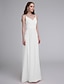 cheap Bridesmaid Dresses-Sheath / Column Spaghetti Strap Floor Length Chiffon Bridesmaid Dress with Lace by LAN TING BRIDE®